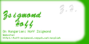 zsigmond hoff business card